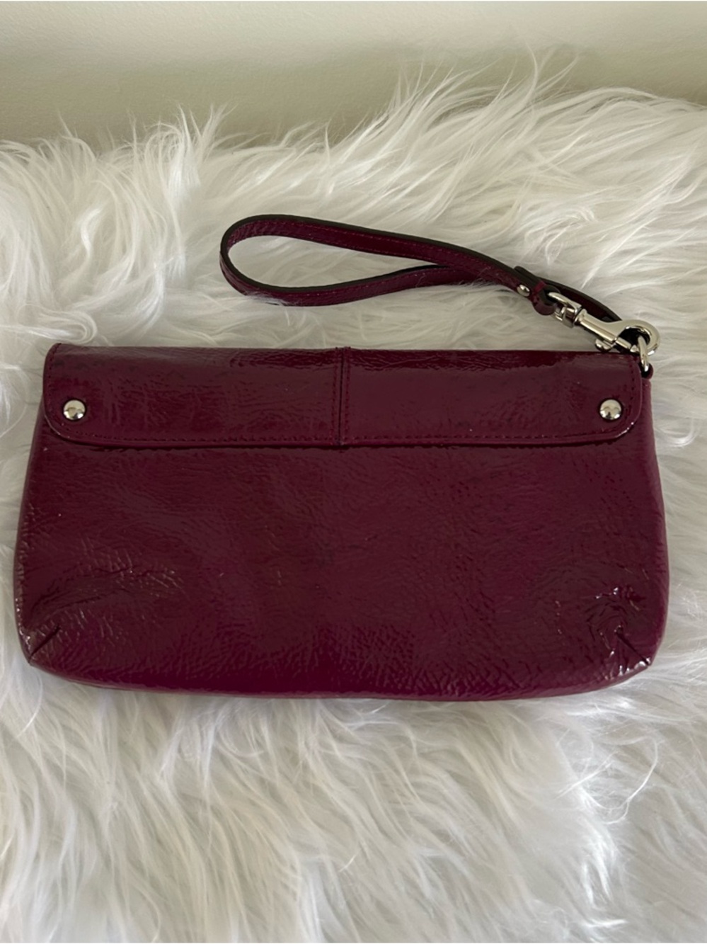 Coach Burgundy Patent Leather wallet Wristlet bag - Picture 8 of 9